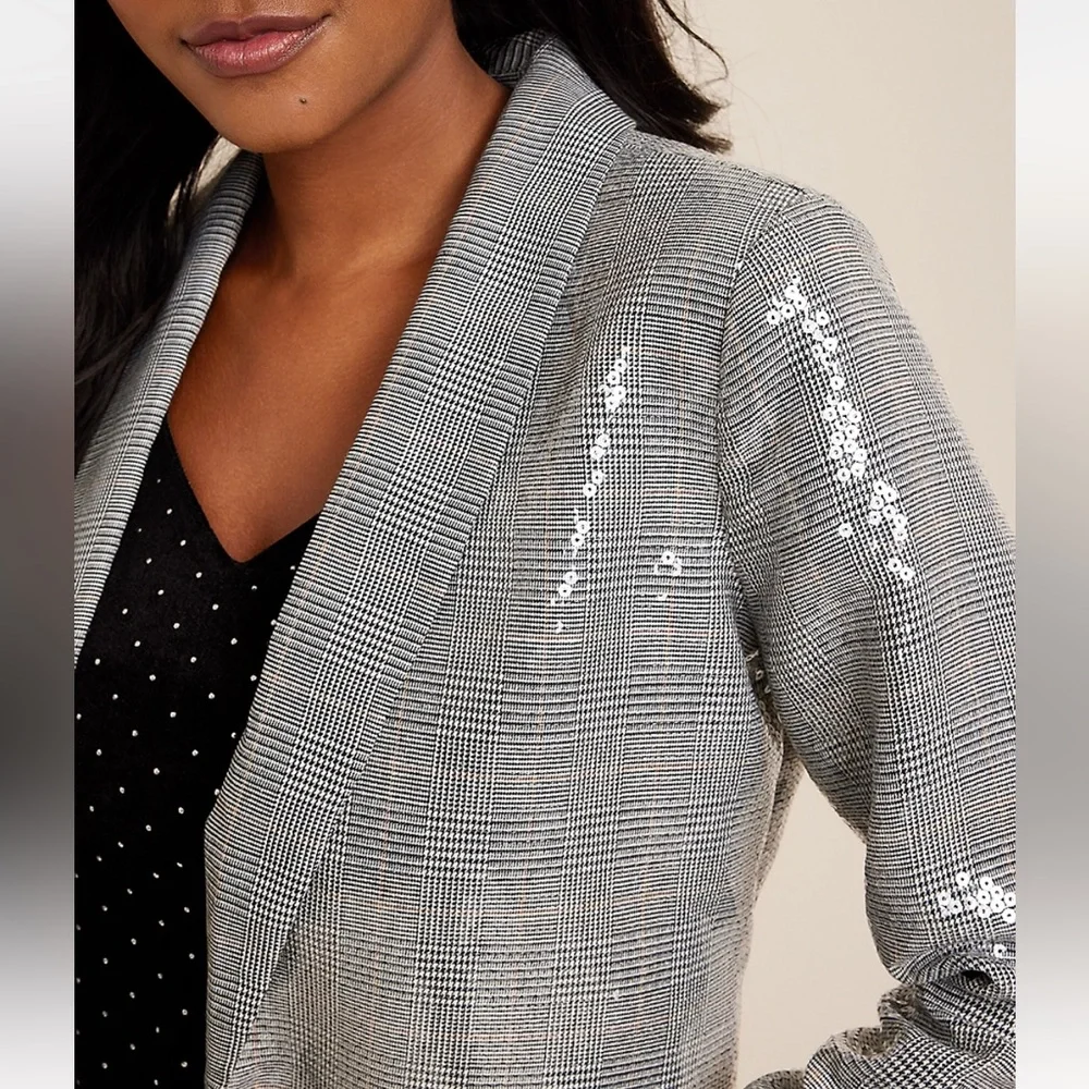 NWT Sequin Plaid Blazer. Perfect statement piece! - Picture 6 of 6